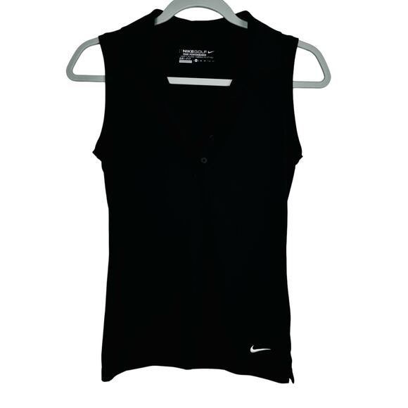 Nike Golf Tops - Nike Golf Tour Performance Women's Polo Sleeveless Top Size XS Black Athleisure
